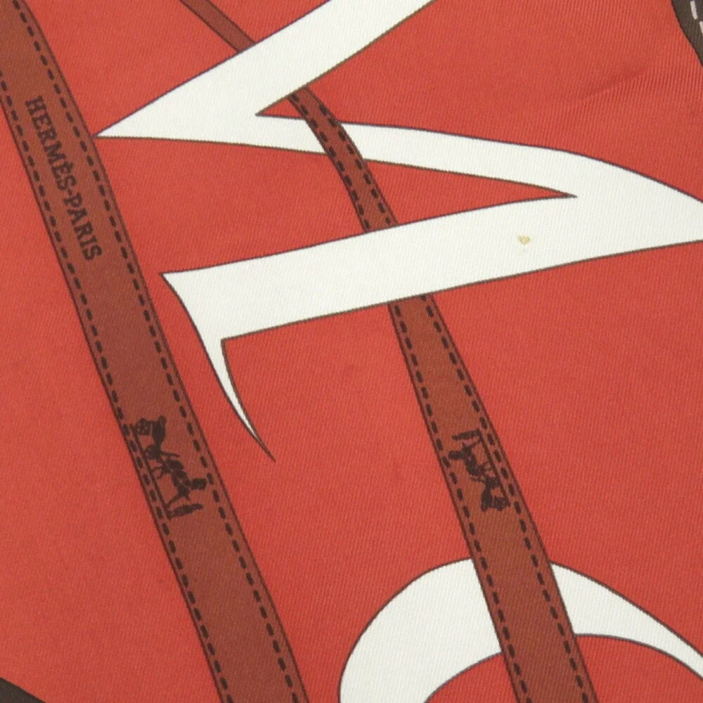 HERMES Brown Silk Scarf - Picture 6 of 7